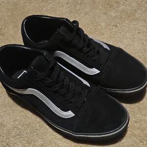 Classic Black and Silver Low Top Vans